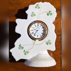 Vintage Donegal Irish Parian China Clock With Shamrock Design. 1988-98 .